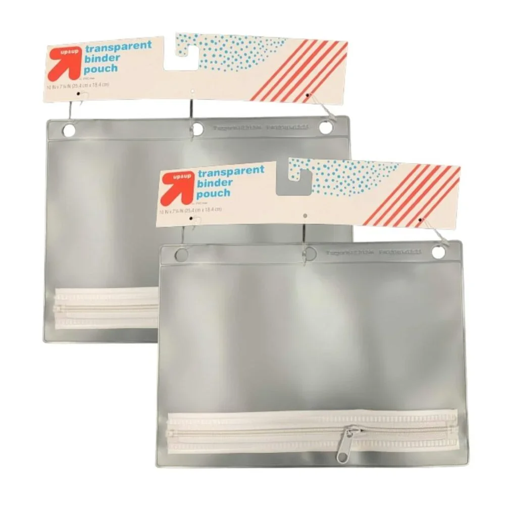 Up and Up Transparent Binder Pouch Clear 2pk